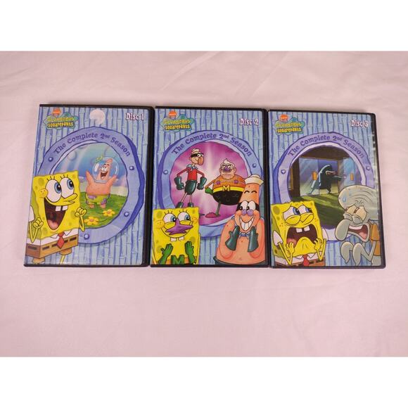 SpongeBob SquarePants The Complete 2nd Season DVD 2004 3-Disc Set Untested - Picture 1 of 3